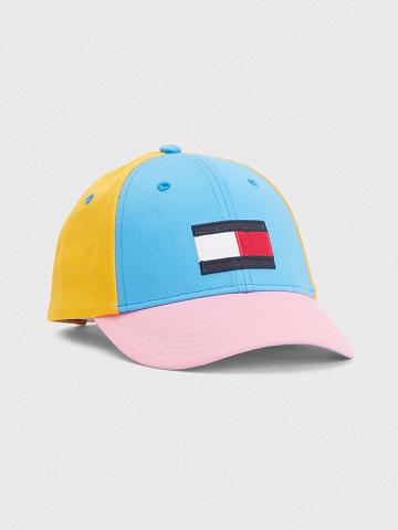 Fiú Tommy Hilfiger Colorblock HATS Kék Sárga Rózsaszín | HU 2360LIS